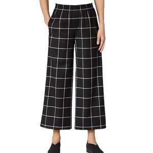 Lisa Bayne Emerson Wide Leg Windowpane Lightweight Travel Collection Medium Pant